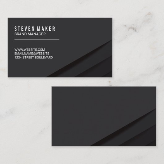 黒の抽象芸術パネル 名刺 (正面/裏面)