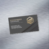 黒の抽象芸術パネル | 金ゴールド財務アイコン マグネット名刺 (インサイチュ)