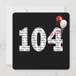 黒の招待状にお誕生日おめでとう104歳 招待状