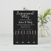 黒の招待状に赤ワインのワイングラス 招待状 (スタンド正面)