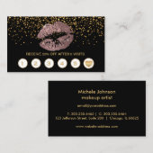 黒の挨りだらけのバラのグリッターの唇のロイヤリティカード ロイヤリティカード (正面/裏面)