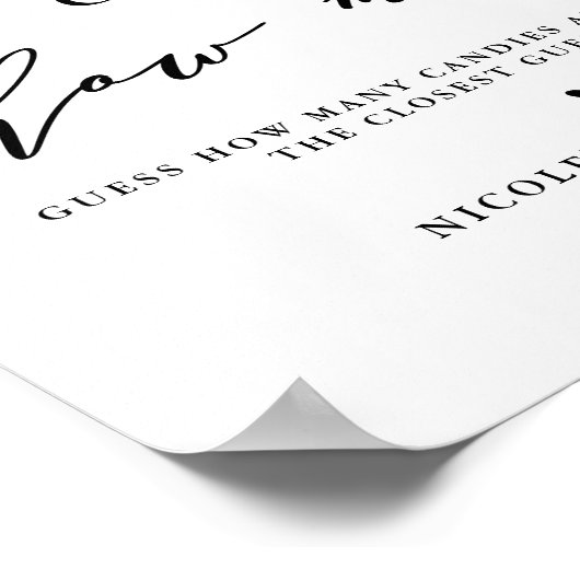 黒の推測キャンディスクリプトの赤ちゃんシャワーの数 ポスター (角)