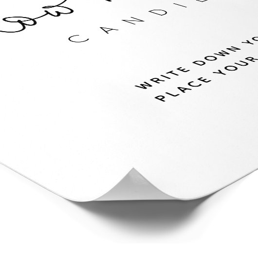 黒の推測キャンディスクリプトの赤ちゃんシャワーの数 ポスター (角)