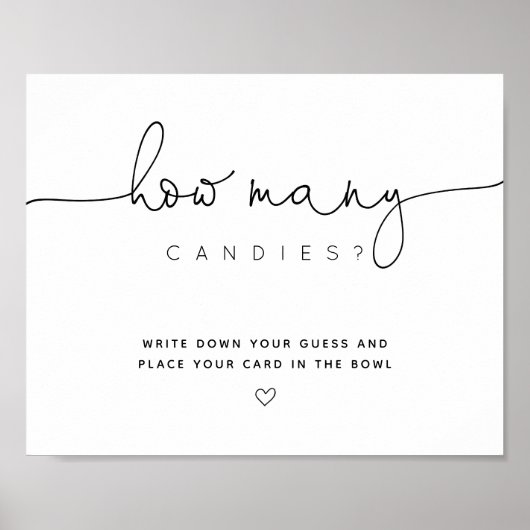 黒の推測キャンディスクリプトの赤ちゃんシャワーの数 ポスター (正面)