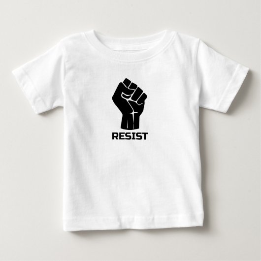 黒の握り拳で抵抗しよう ベビーTシャツ (正面)