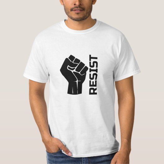 黒の握り拳で抵抗しよう 0002 Tシャツ (正面)