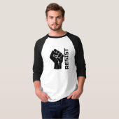 黒の握り拳で抵抗しよう 0002 Tシャツ (正面フル)