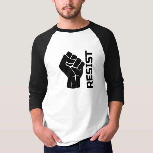 黒の握り拳で抵抗しよう 0002 Tシャツ (正面)