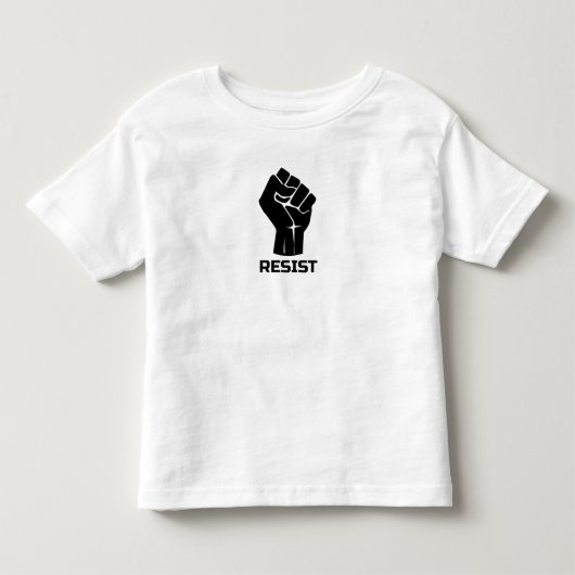 黒の握り拳レジスト トドラーTシャツ (正面)