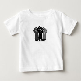 黒の握り拳レジスト - 0003 ベビーTシャツ