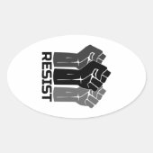 黒の握り拳レジスト - 0003 楕円形シール (正面)