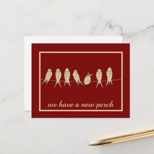 黒の新しい住所の変更 案内ポストカード (正面/裏面インサイチュ)