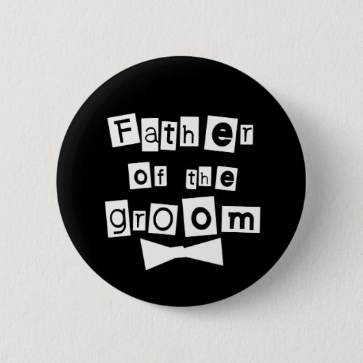 黒の新郎の白の父 缶バッジ (正面)