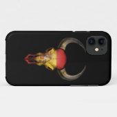 黒の旗のBullのスペインのなスカル Case-Mate iPhoneケース (裏面(横))