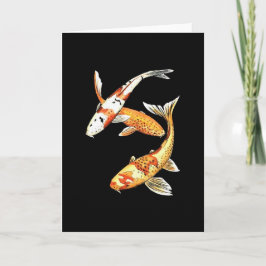 黒の日本のなコイの金魚 カード
