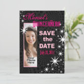 黒の星のQuinceañeraの写真のパーティー セーブザデート (スタンド正面)