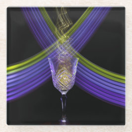 黒の時間のワイン ガラスコースター