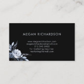 黒の暗い花柄|のモダンな水彩画 名刺 (裏面)