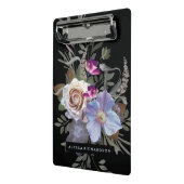 黒の暗く不機嫌な花柄 ミニクリップボード (アングル2)