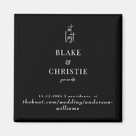 黒の最後の結婚式の日付を保存 マグネット