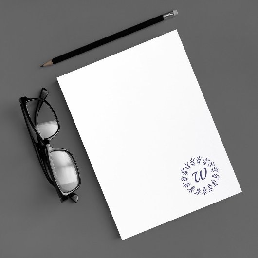 黒の月桂樹のモノグラム ノートパッド