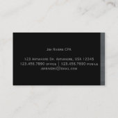 黒の木製のトリム 名刺 (裏面)