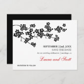 黒の桜は日付の招待状を救います セーブザデート (正面/裏面)