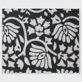 黒の植物と花の抽象芸術束  ラッピングペーパー (フラット)