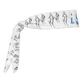 黒の様式化されたスキーヤースキーと私。スキー文字 タイヘッドバンド (回転270)