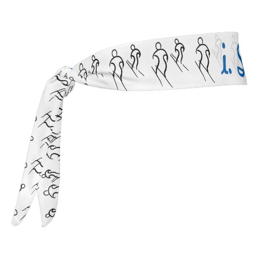 黒の様式化されたスキーヤースキーと私。スキー文字 タイヘッドバンド (回転270)