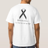 黒の標準リボン Tシャツ (裏面)