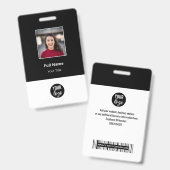 黒の標準企業の従業員名タグ バッジ (正面＆裏面)