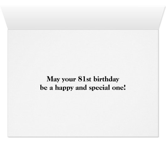 黒の模造金ゴールド「81番目の誕生日」カード (内部横(下))