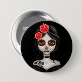 黒の死んだ女の子の悲しい日 缶バッジ (正面&裏面)