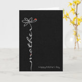 黒の母の日のデイジーそしててんとう虫 カード (黄色い花)