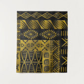 黒の民族のアフリカの金パターン タペストリー (正面)