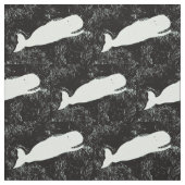 黒の水泳の白いクジラ ファブリック (見本)