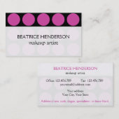 黒の水玉模様の色 名刺 (正面/裏面)