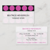 黒の水玉模様の色 名刺 (正面/裏面)