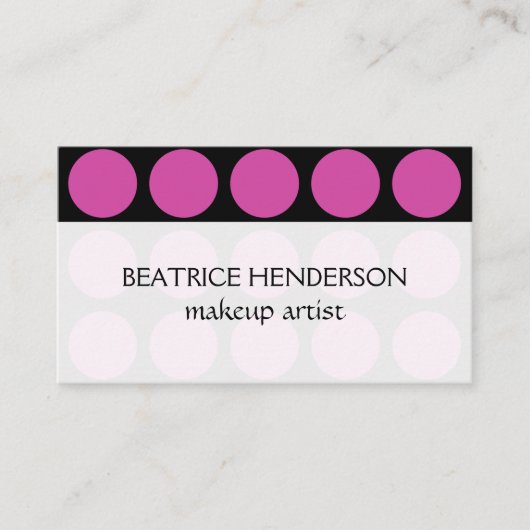 黒の水玉模様の色 名刺 (正面)