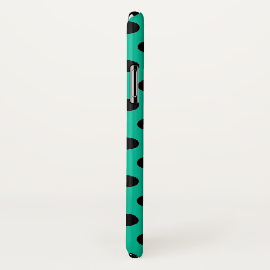 黒の水玉模様エレガントパターン(緑) Case-Mate iPhoneケース (裏面/右)