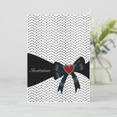 黒の水玉模様 どんな年齢の 誕生日パーティー 招待状 (スタンド正面)