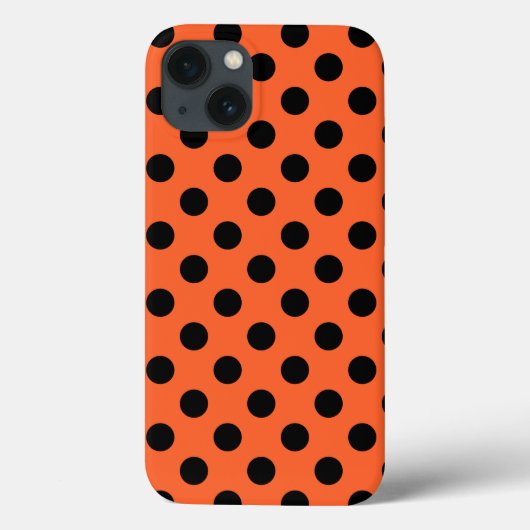 黒の水玉模様(オレンジ色のCase-Mate iPhoneケース) Case-Mate iPhoneケース (裏面)