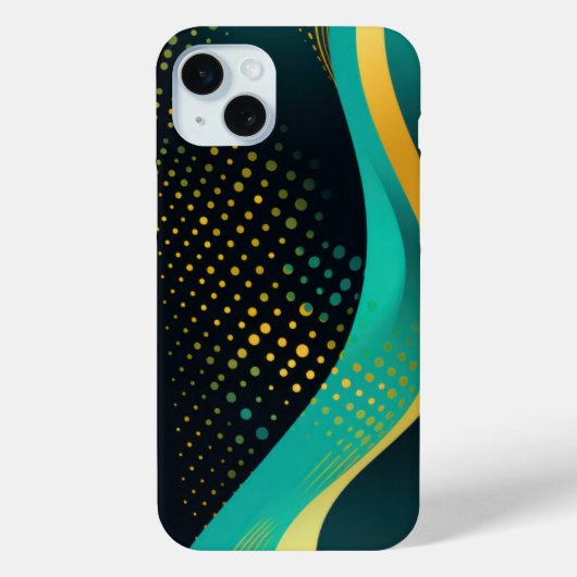 黒の波線のドットパターン Case-Mate iPhoneケース (裏面)