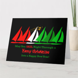 黒の海事クリスマスカード 船舶 カード