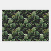 黒の海草と魚 ラッピングペーパーシート (正面)