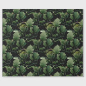 黒の海草と魚 ラッピングペーパー (フラット)