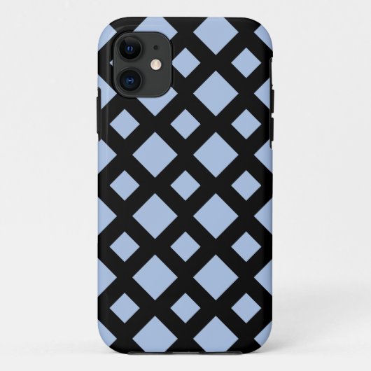 黒の淡いブルーのダイヤモンド Case-Mate iPhoneケース (裏面)