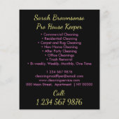 黒の清掃メイドハウスクリーニングフライヤー (裏面)