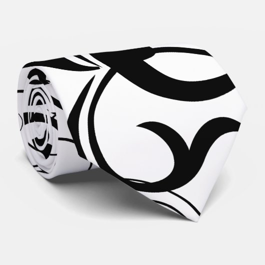 黒の渦巻ユニークな黒くか白いのデザインのタイ ネクタイ (ロール)
